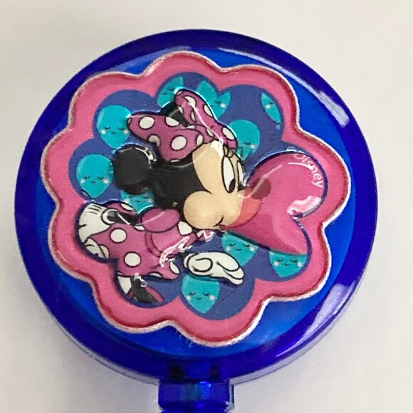 Disney Minnie Mouse Charm ID Badge Holder Lanyard Retractable Reel Pink Dots - Picture 2 of 5
